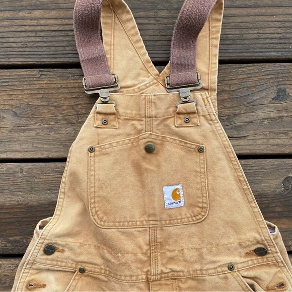Carhartt tan double knee overalls - Picture 2 of 4